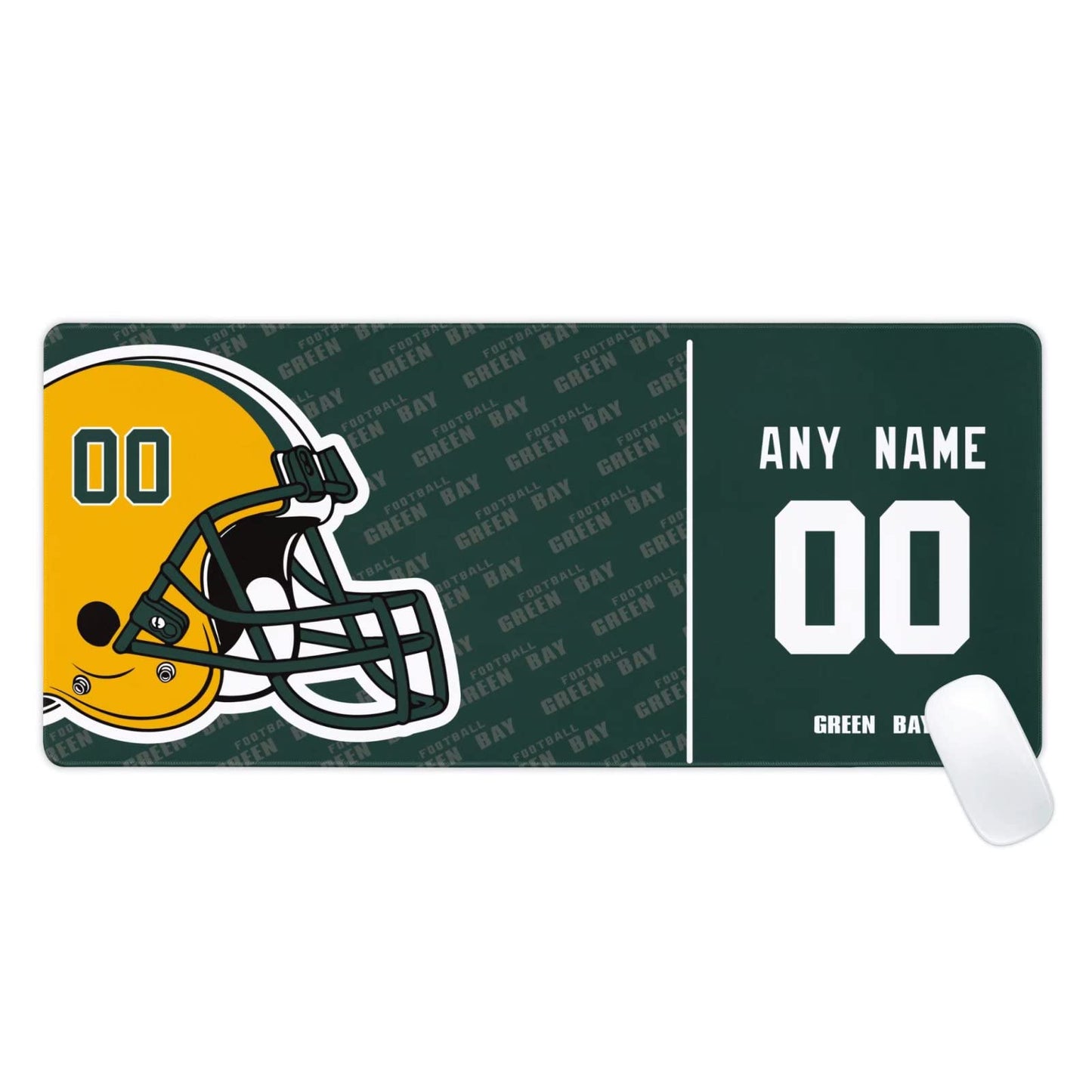 Green Bay Mouse Pad Custom Any Name and Number Desk Pad for Men Women Youth Gifts