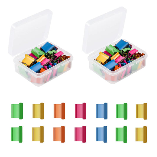 KINBOM 100Pcs Binder Clips Small, Stainless Reusable Steel Refill Clips Paper Clam Clip Work with