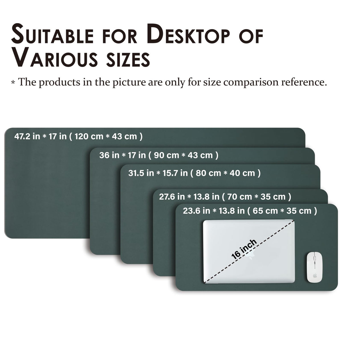 Large Desk Mat - 47.2"x 17" Non-Slip PU Desk Pad for Office and Home - Ideal for Large Mouse Pad
