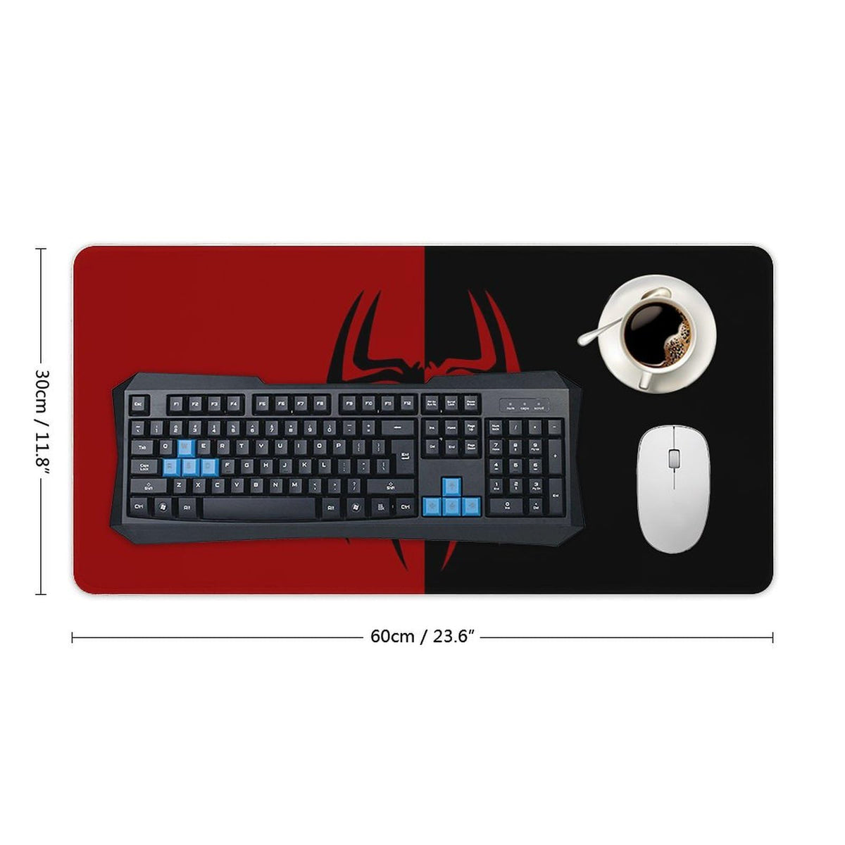 Keebik Gaming Mouse Pad, Spider Red Pattern Mouse Pad 11.8x23.6Inch Large Extended Computer Mouse