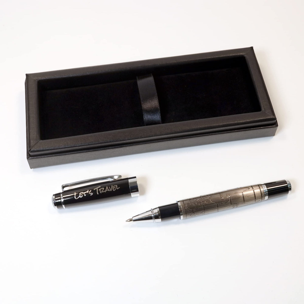 CustomDesign.Shop Personalized Custom Premium World Map Design Metal Pen + Gift Box | Design A