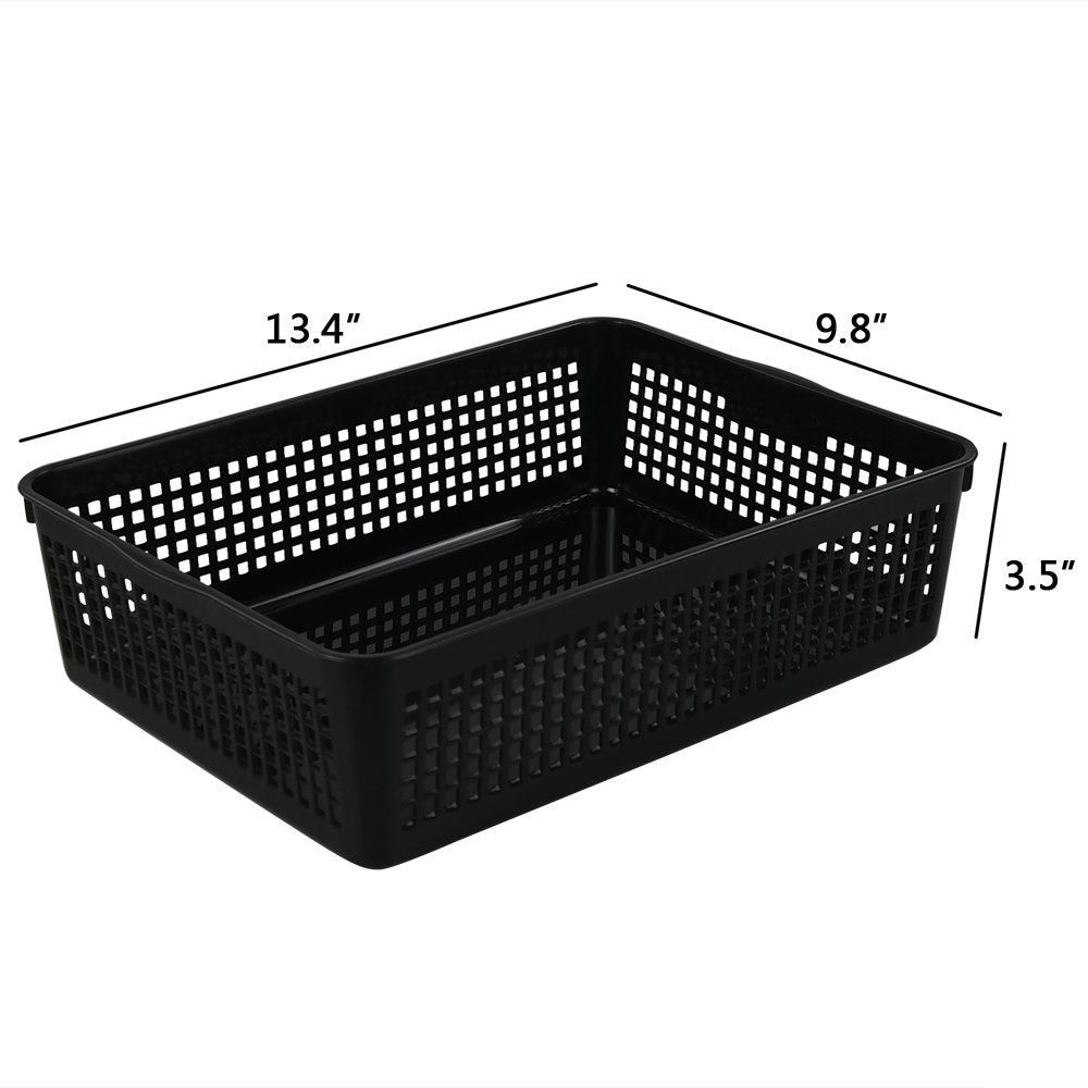 Obstnny Paper Organizer Basket, Plastic File Baskets, Colorful (6 Packs)