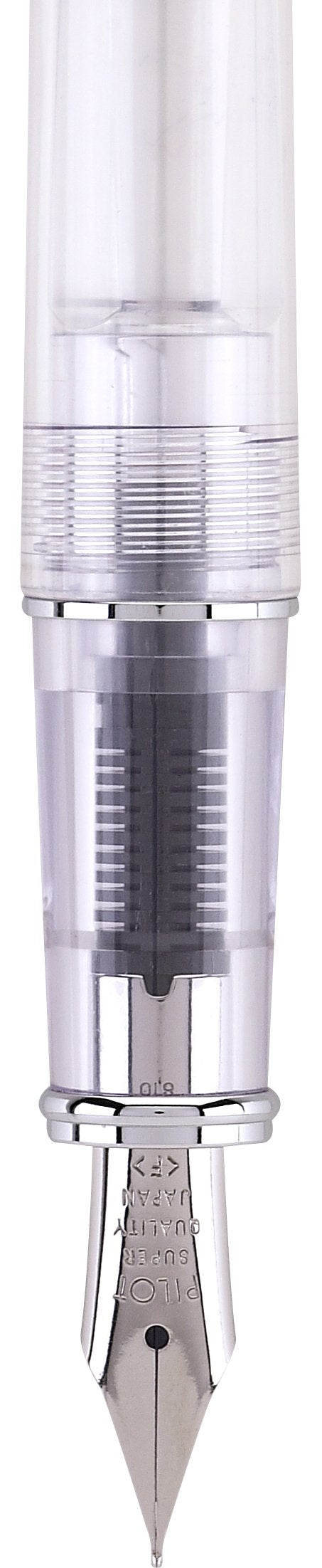 PILOT Prera Fountain Pen, Clear Barrel with Blue/Silver Accents, Medium Nib (60821)