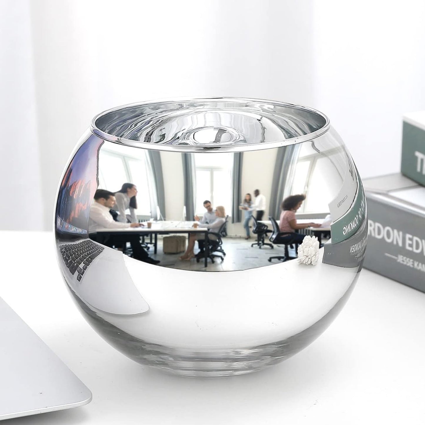 SNDEC Cubicle Accessories, 6'' Glass Candy Dish Desk Mirror to See Behind You, Home Office