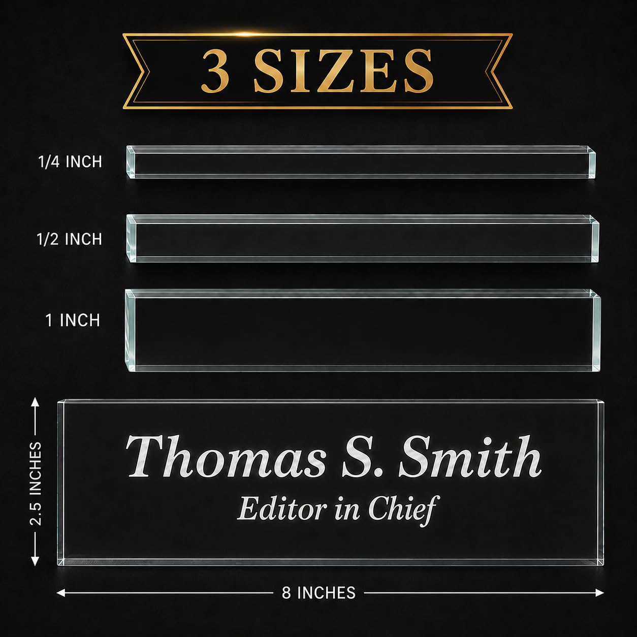 Lasercrafting Personalized Acrylic Office Desk Name Plate, Laser Engraved