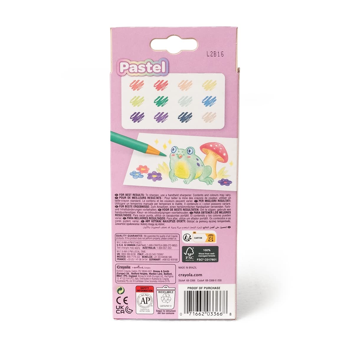 CRAYOLA Pastel Coloured Drawing Pencils, Pack of 12, for School and Leisure, Assorted Pastel Colours