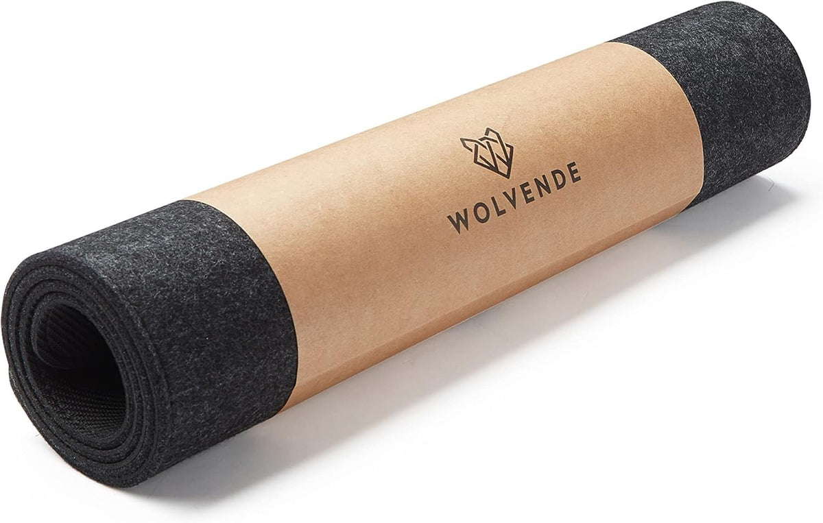 Wolvende Premium Felt Desk Mat | Small 12" x 27.5" Multifunctional Desk Pad for Home Office | Dark