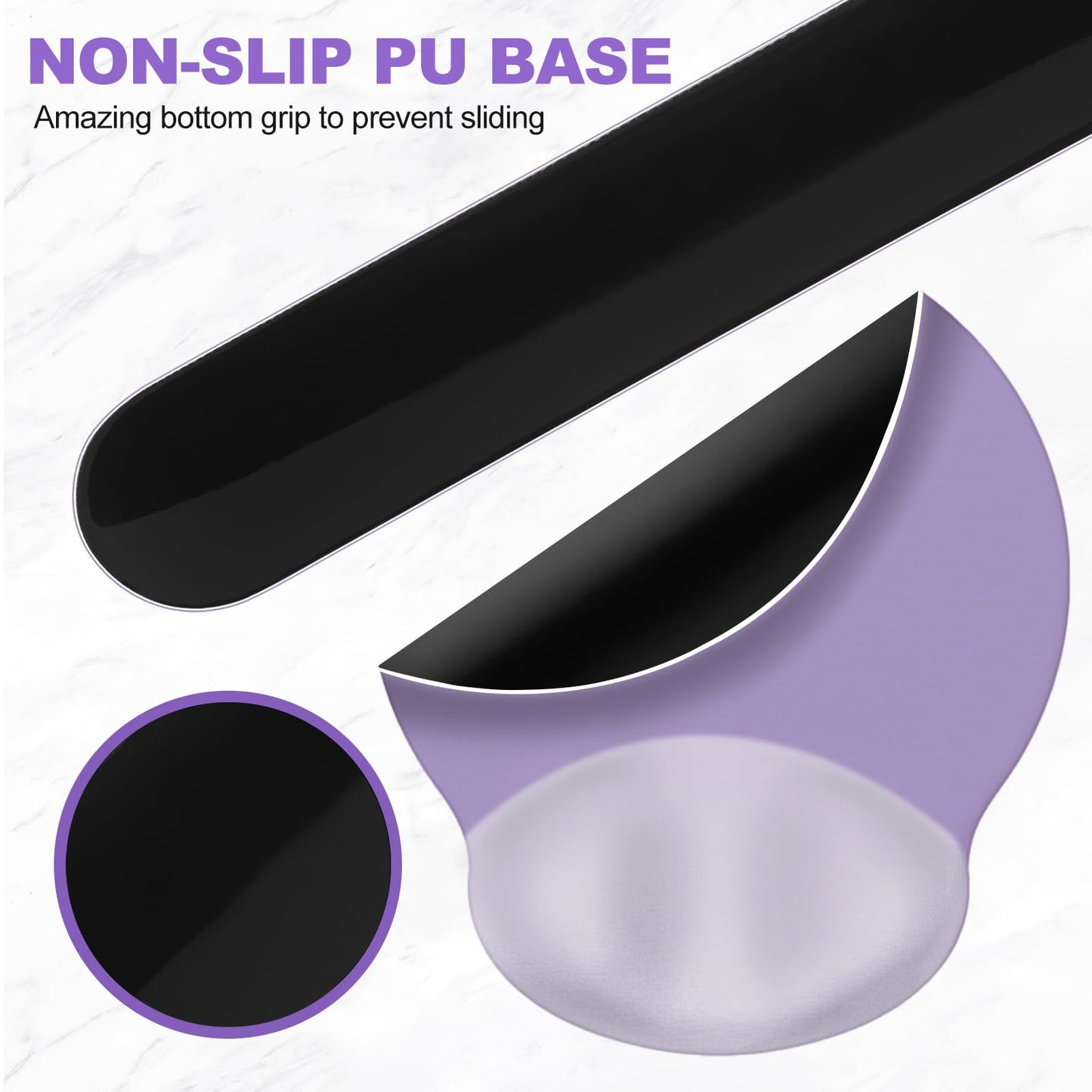 AIMSA Mouse Pad with Wrist Rest Support, Keyboard Wrist Rest Set, Ergonomic Memory Foam Mousepad