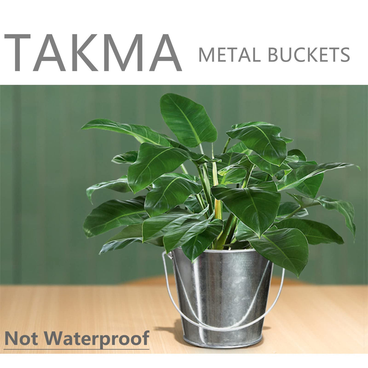 TAKMA Galvanized Tin Metal Buckets with Handle - 6 Pack 4.3 Inch Iron Pail, Easter Bucket,Pencil