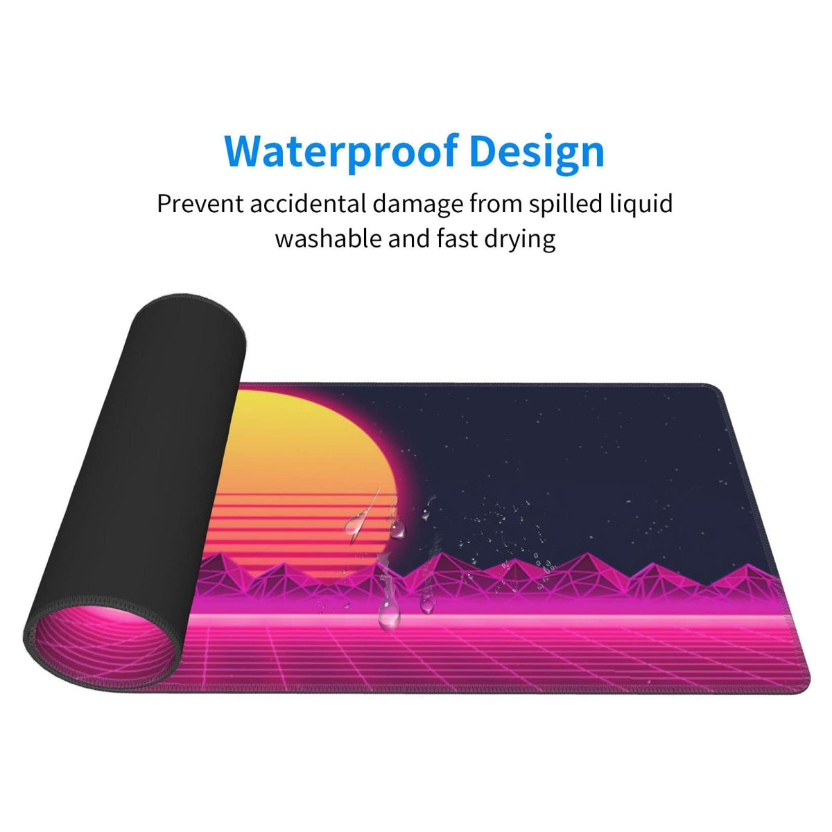 Retro Purple Cool Vaporwave Gaming Mouse Pad Large XL Desk Mat Long Extended Pads Big Mousepad for