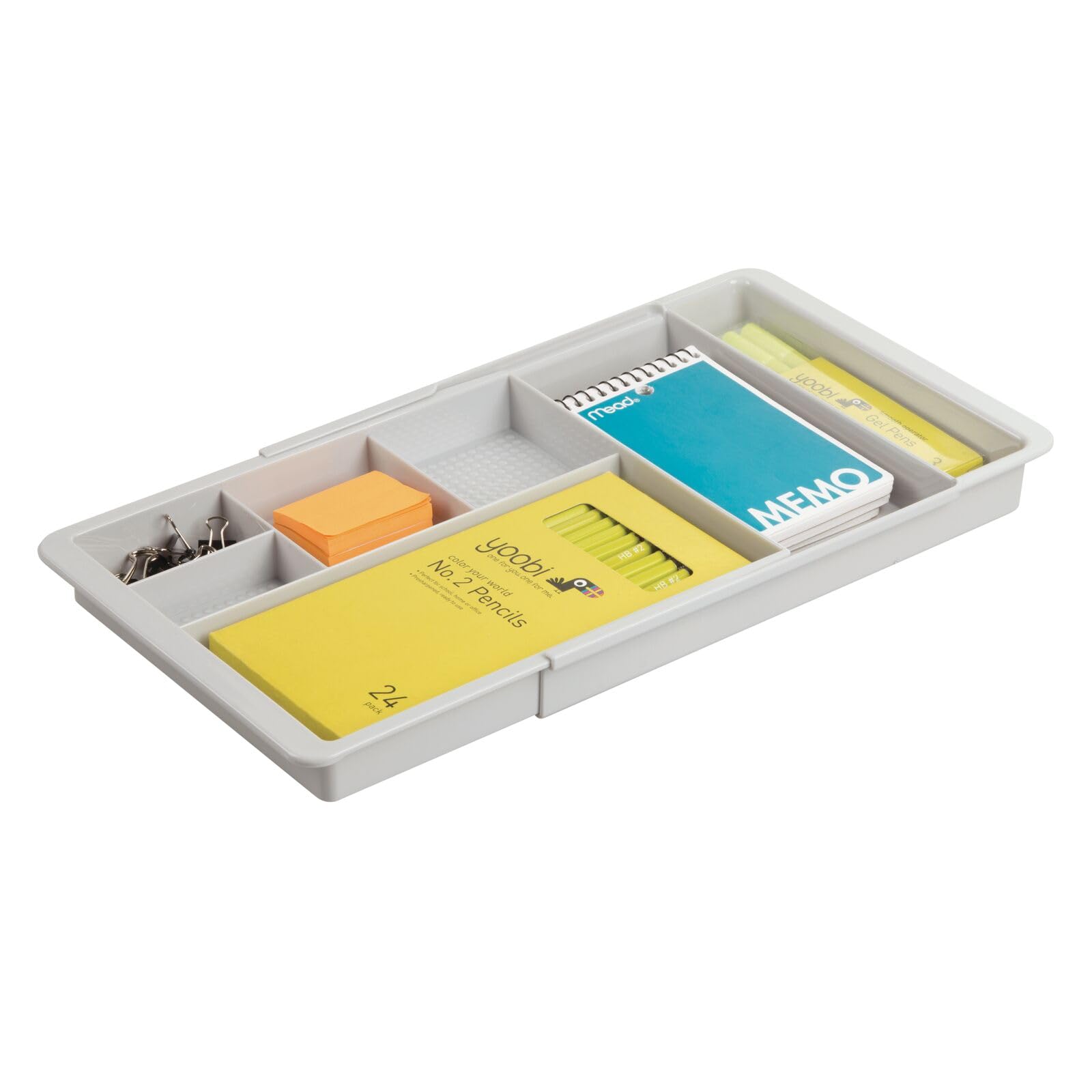 mDesign Expandable Plastic Drawer Organizer and Storage Container for Office Supplies - Gel Pen