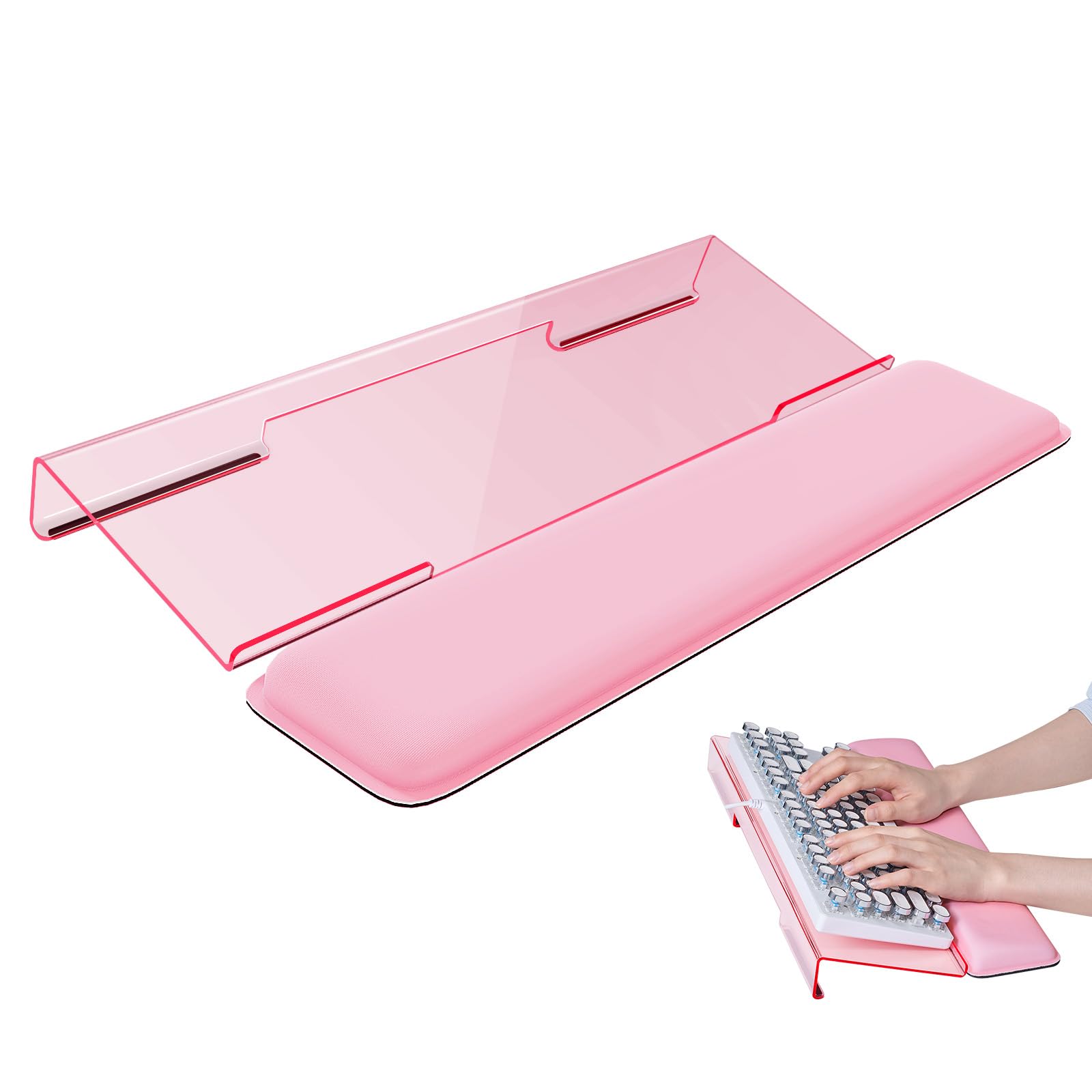 Laborio Computer Keyboard Wrist Rest, Keyboard Riser Stand for Desktop