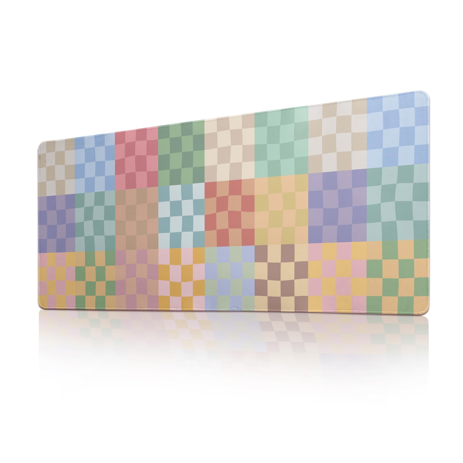 Desk Mat Mouse Pad Gaming Desk Pad XL Large Mouse Mat Office Decor Accessories (Colored Grid)