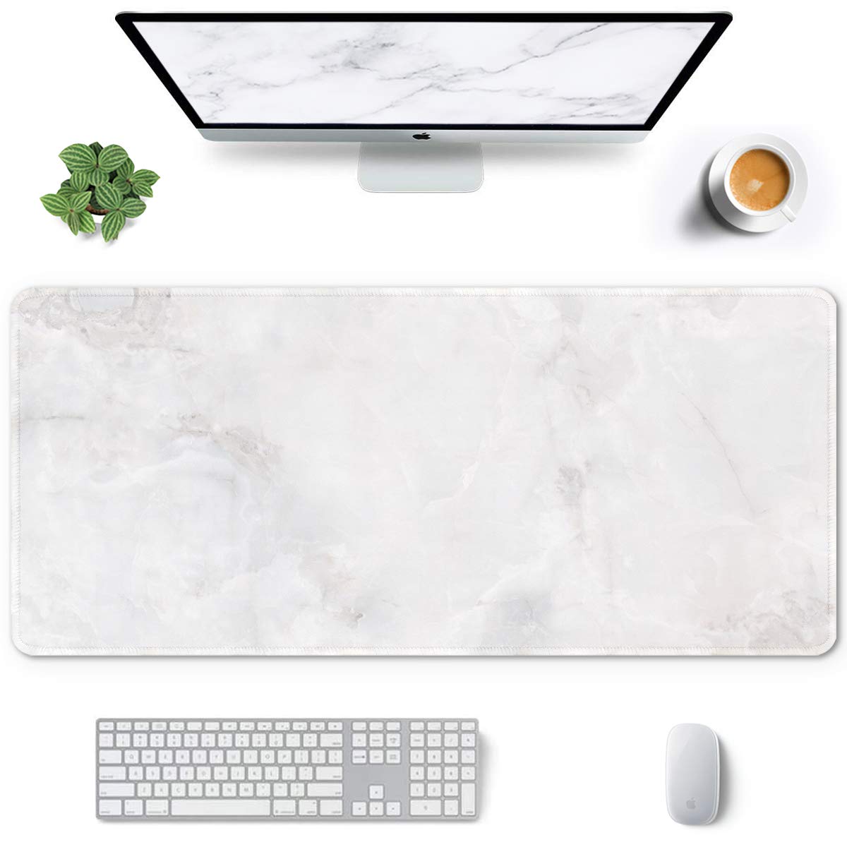Auhoahsil Large Mouse Pad, Full Desk XXL Extended Gaming Mouse Pad 35" X 15", Waterproof Desk Mat