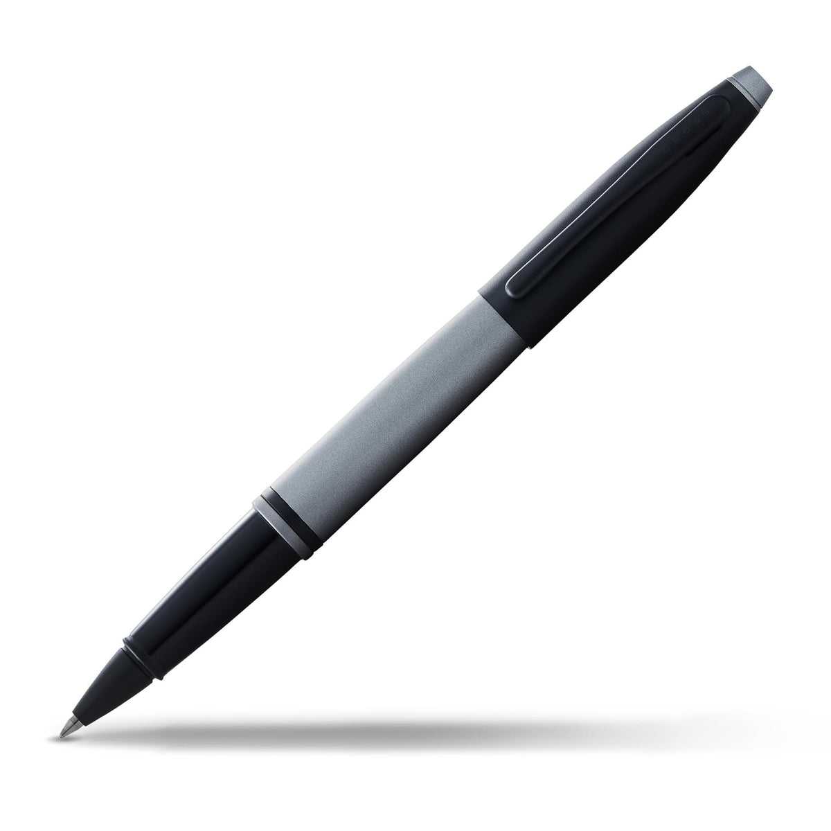 Cross Calais Rollerball Pen, Matte Gray & Black, Medium Point, Black Ink