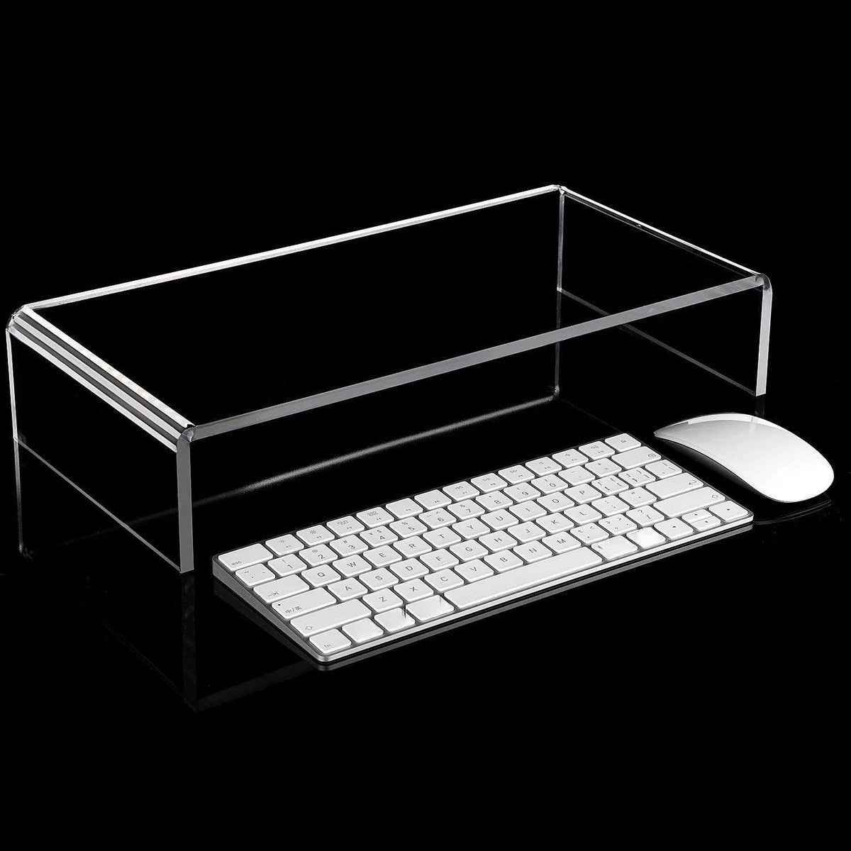 Jetec 2 Pcs Acrylic Monitor Stand Desktop Computer, Clear, 16 x 8 x 3 Inch