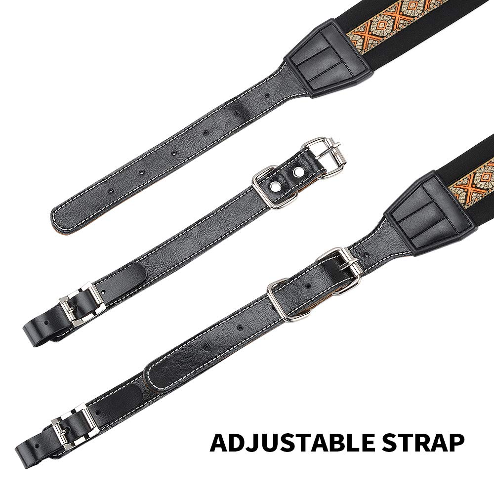 BestSounds Accordion Straps, Soft Padded Adjustable Accordion Genuine Leather Ends Shoulder Straps