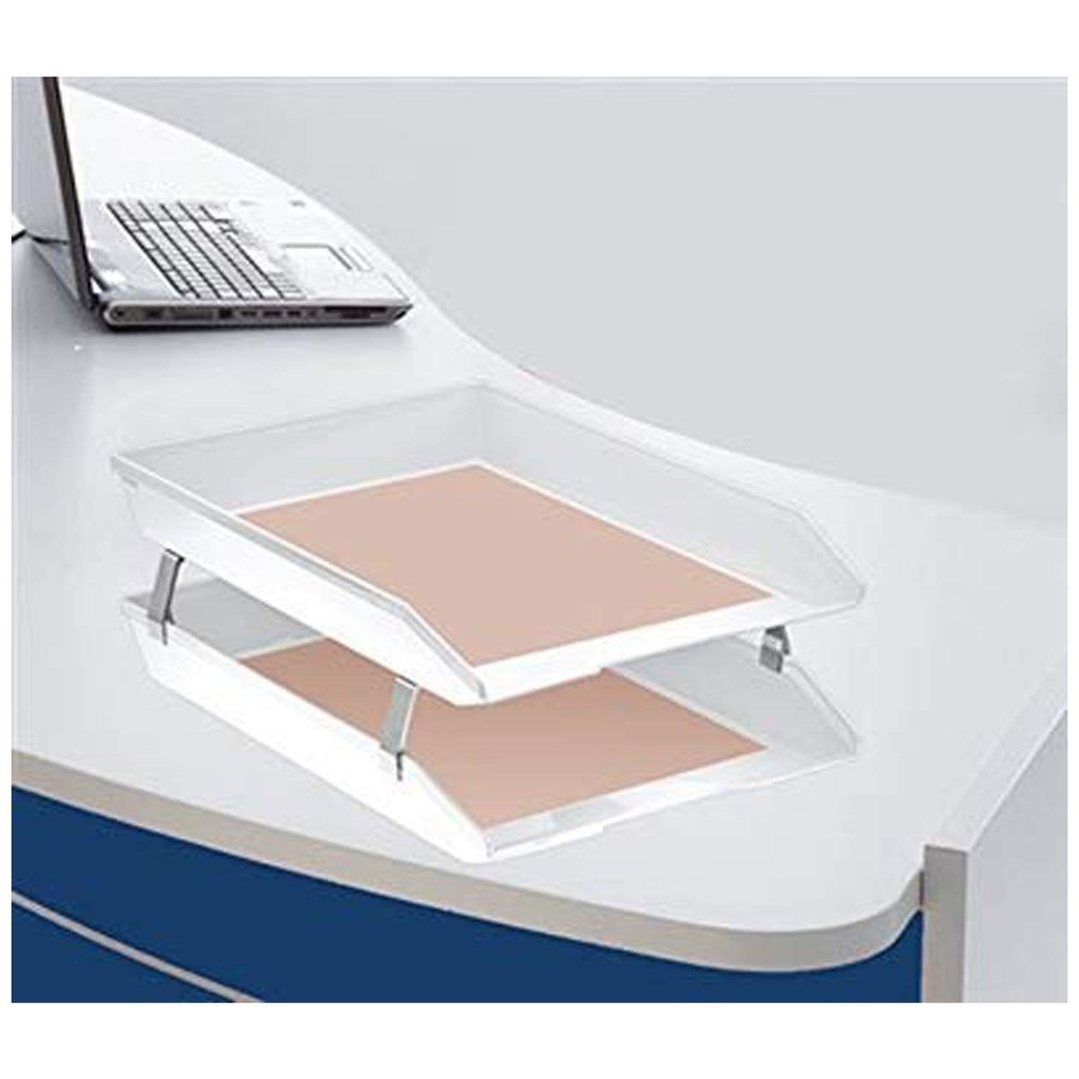 Acrimet Facility 2 Tier Letter Tray, Front Load, Letter Size/A4, Desktop File Organizer, Plastic