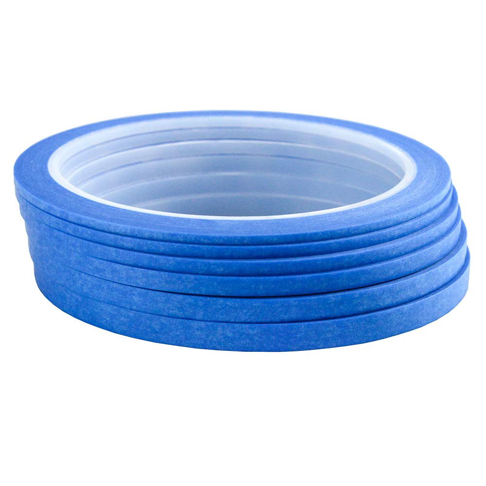 JINBING 6Rolls Washi Masking Tape for DIY Nail Arts Drawing Pattern Making 2mm 2.5mm 3mm 4mm 5mm