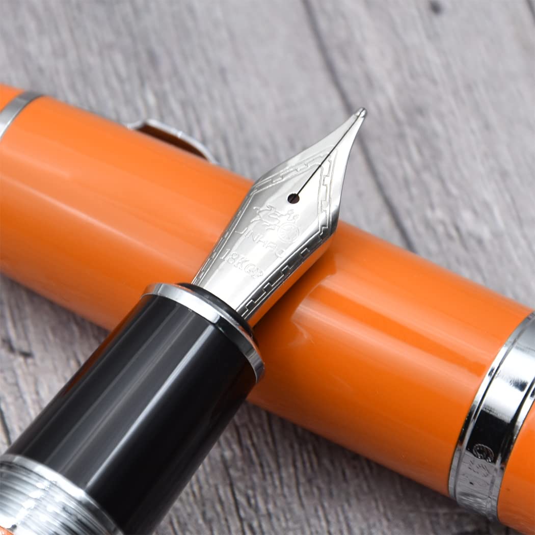 zoohot Jinhao 159 Fountain Pen Heavy Big Pen 3 Pieces in 3 Colors (Orange,White,Yellow)