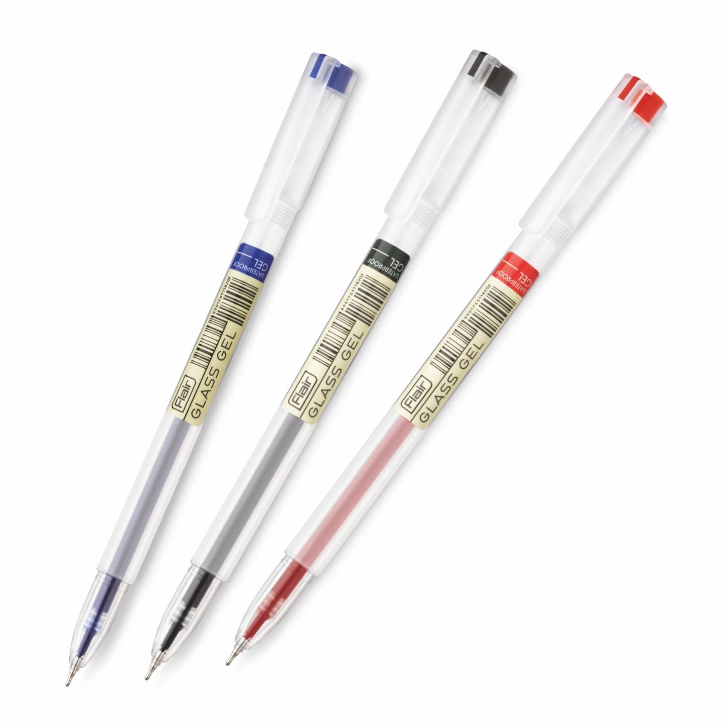 FLAIR Glass 0.6mm Gel Pen Stand | Transparent Glass Design With Soft Rubber Grip | Waterproof