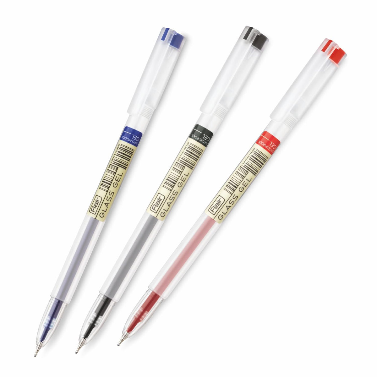 FLAIR Glass 0.6mm Gel Pen Stand | Transparent Glass Design With Soft Rubber Grip | Waterproof