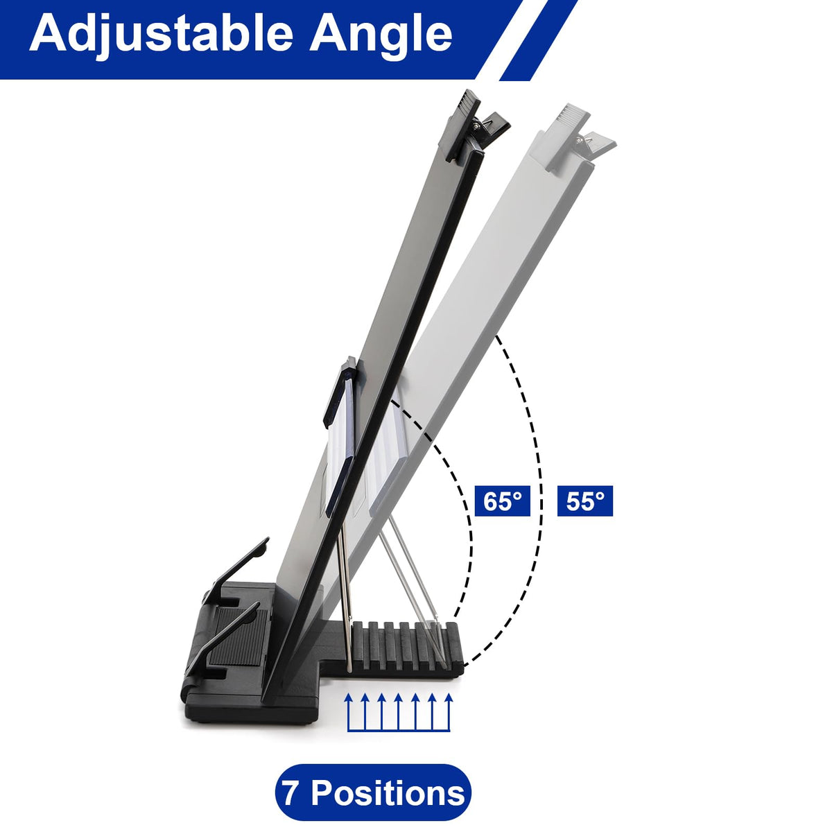 Lawei 2 Pack Desktop Document Holder with Adjustable Clip and Line Guide, Portable Document Book