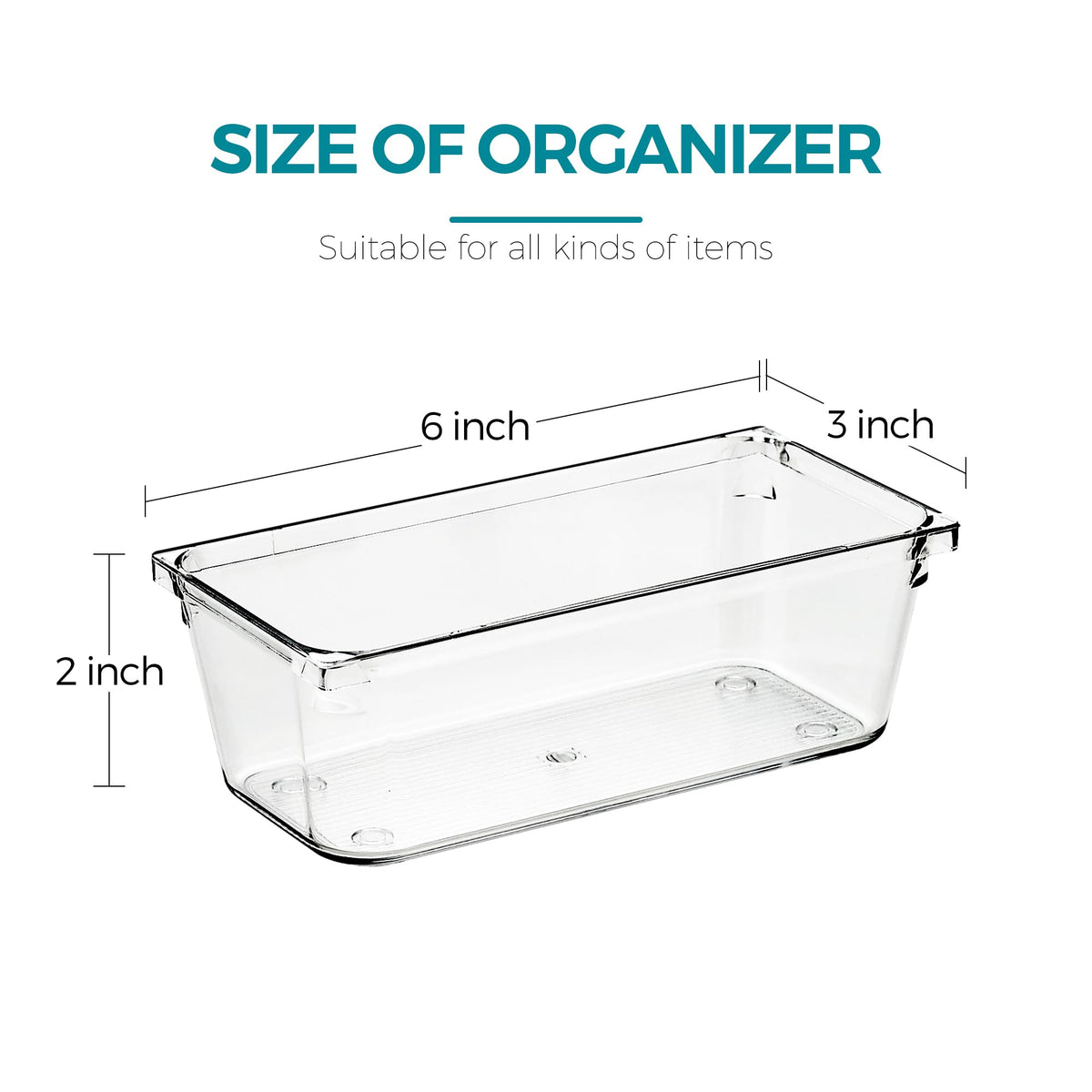 Ravinte Decor 8 Pack Drawer Organizers, 3"X 6" Clear Acrylic Storage Bins