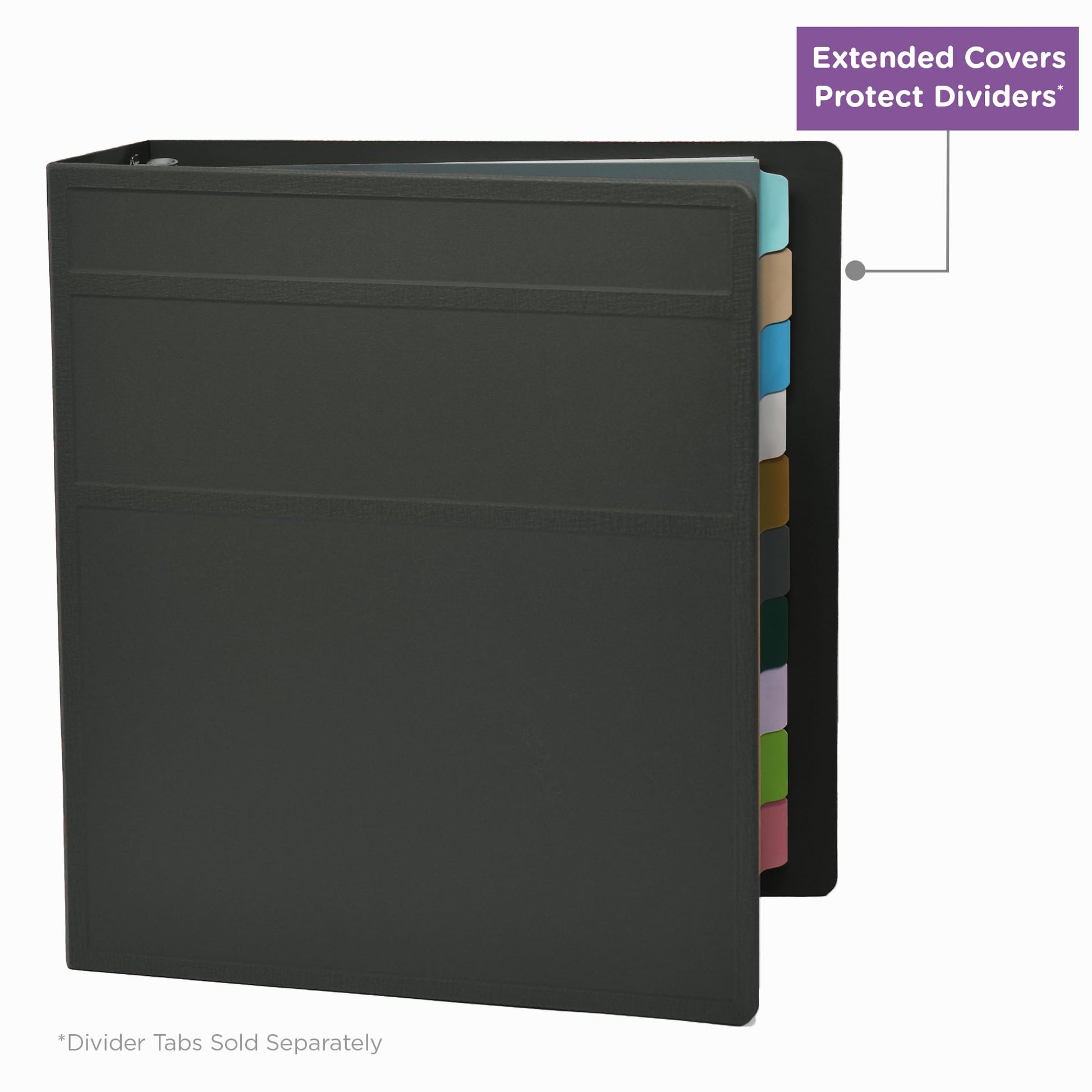 Carstens 2-Inch Heavy Duty 3-Ring Binder - Side Opening, Charcoal Gray, Durable Plastic, Precision
