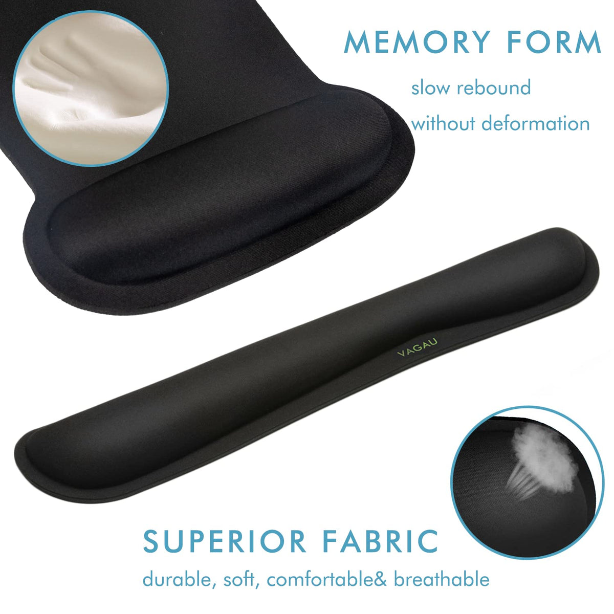 VAGAU Premium Keyboard Wrist Rest and Mouse Pad Wrist Support