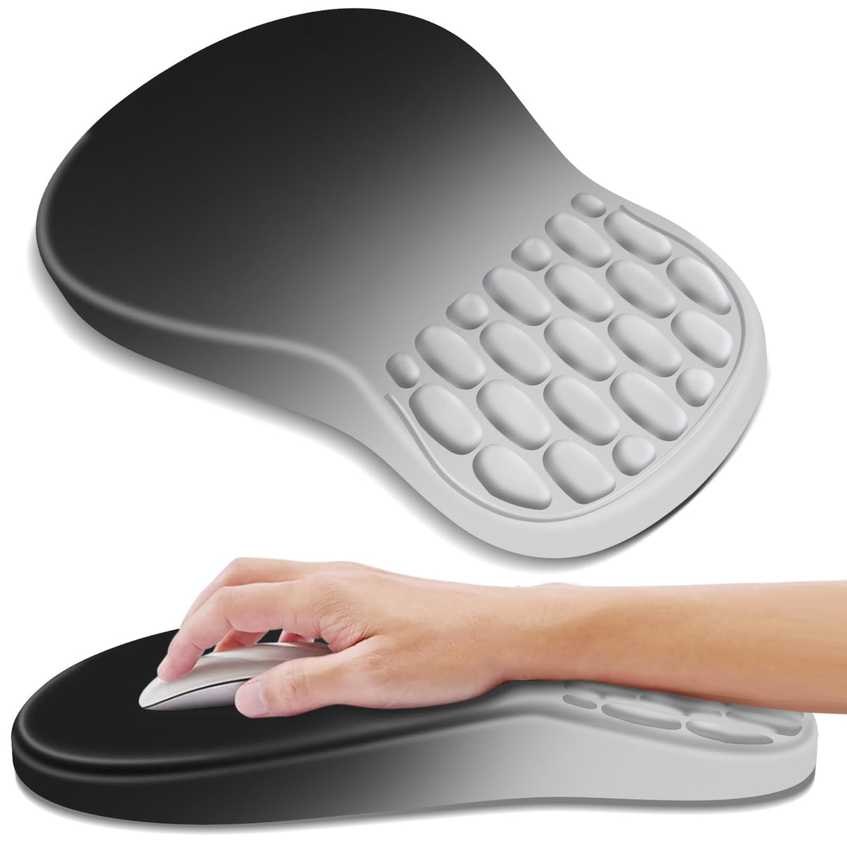 YIWEI Ergonomic Mouse Pad with Wrist Rest for Carpal Tunnel Pain Relief