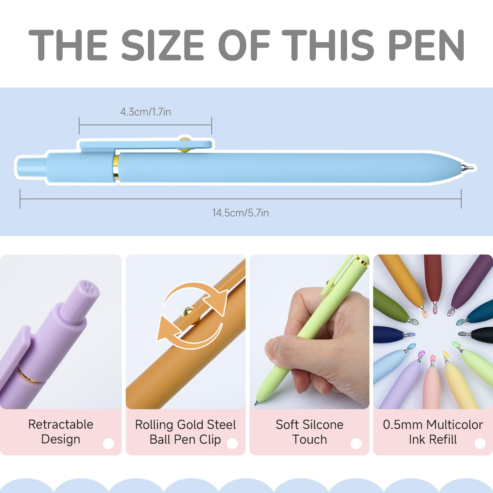 YOXMJDB 12 Pcs Color Pens for Journaling 0.5mm Fine Point Colored Gel Ink Pen, Smooth Writing