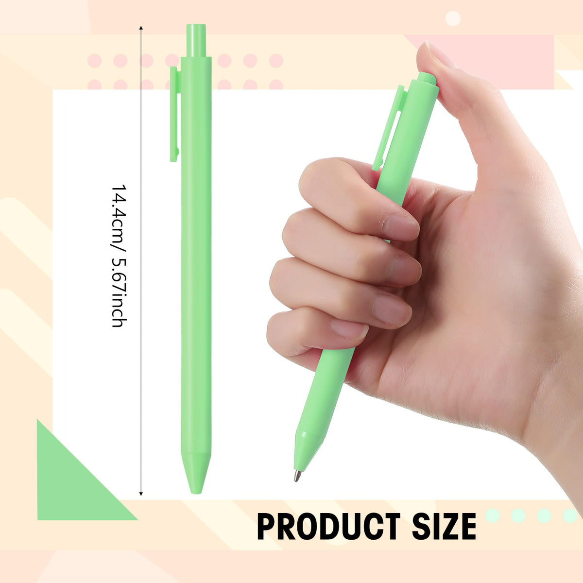 Teling 100 Pcs Ballpoint Pens Retractable Comfortable Cute Stylish Writing Pens in Medium Point 1.0