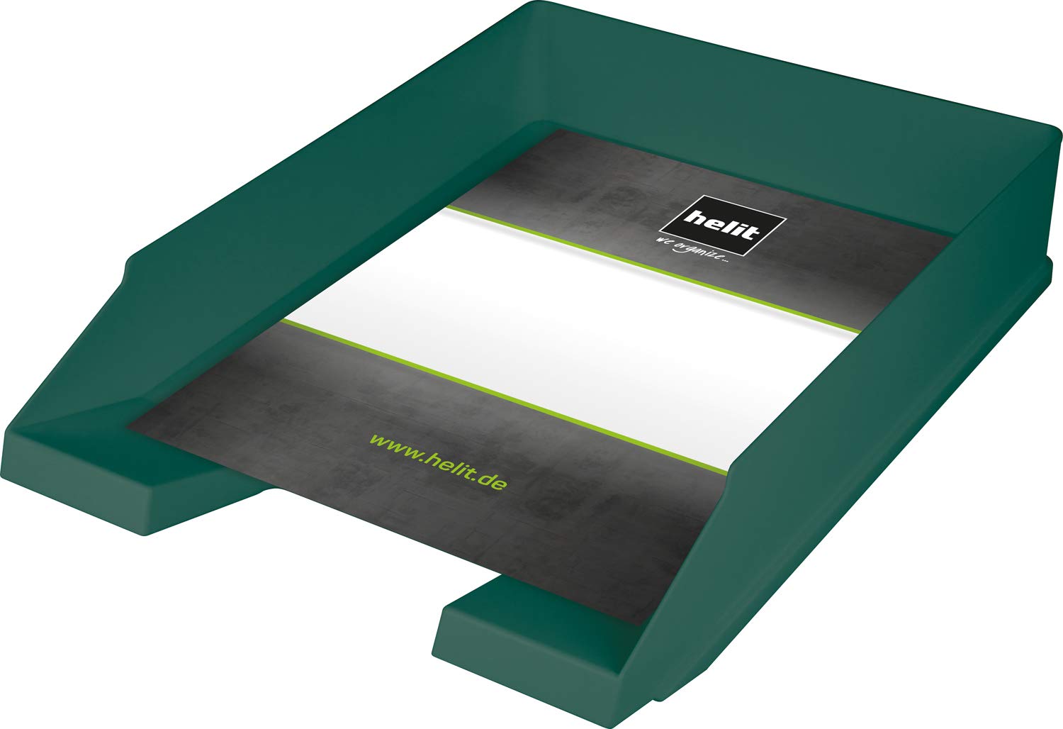Helit The Green Staff Letter Tray DIN A4-C4 Recycled Plastic Blue Angel Certified Pack of 1 Green
