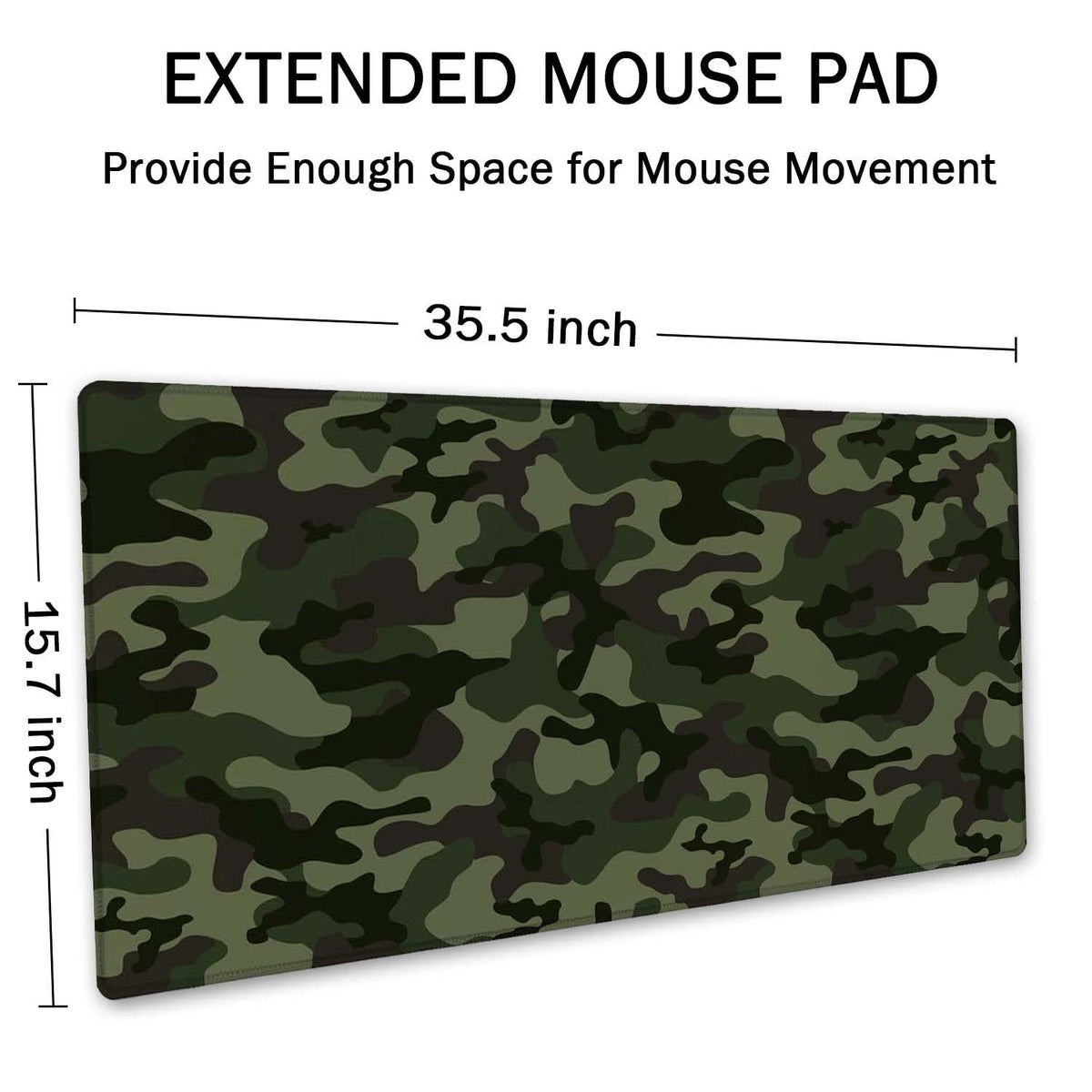 SSOIU Extended Gaming Mouse Pad (35.5x15.7 in), Large Non-Slip Rubber Base Mousepad with Stitched