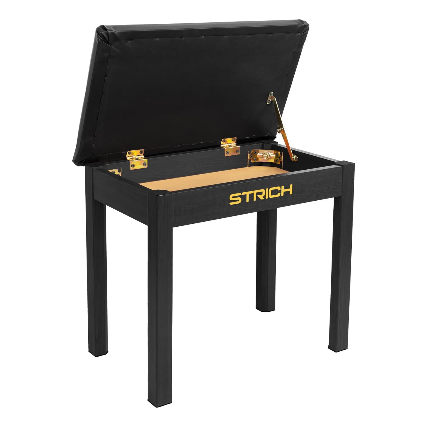 STRICH Piano Bench with Storage, Solid Wood Keyboard Bench Piano Bookcase Stool Chair Seat with