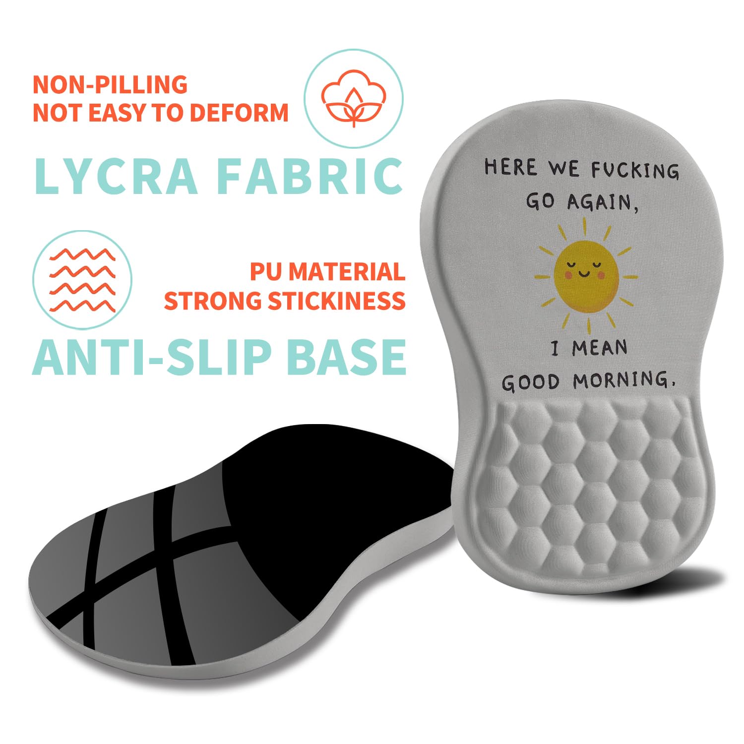Kuosgm Ergonomic Mouse Pad Wrist Support with Memory Foam Massage Bulge, Carpal Tunnel Pain Relief