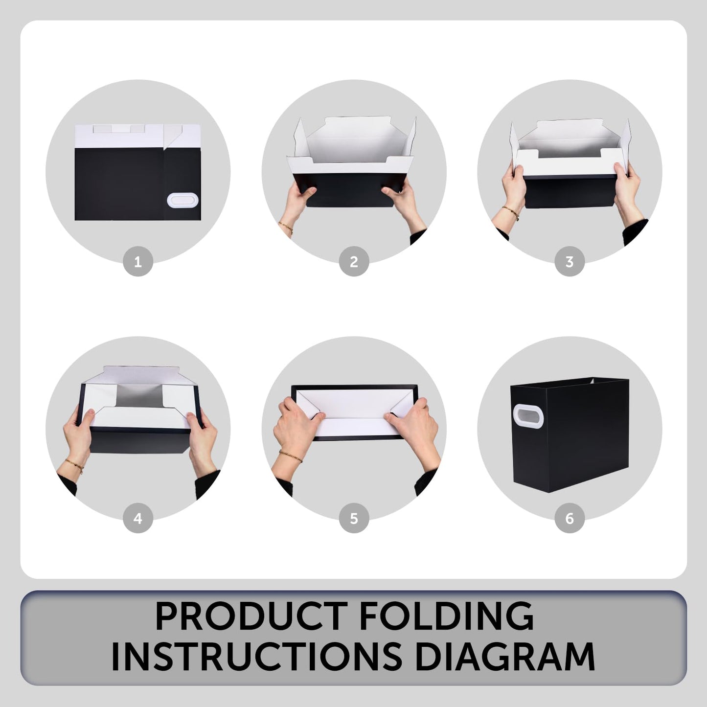 Aosric File Box for Hanging File Folders, Collapsible Cardboard Box