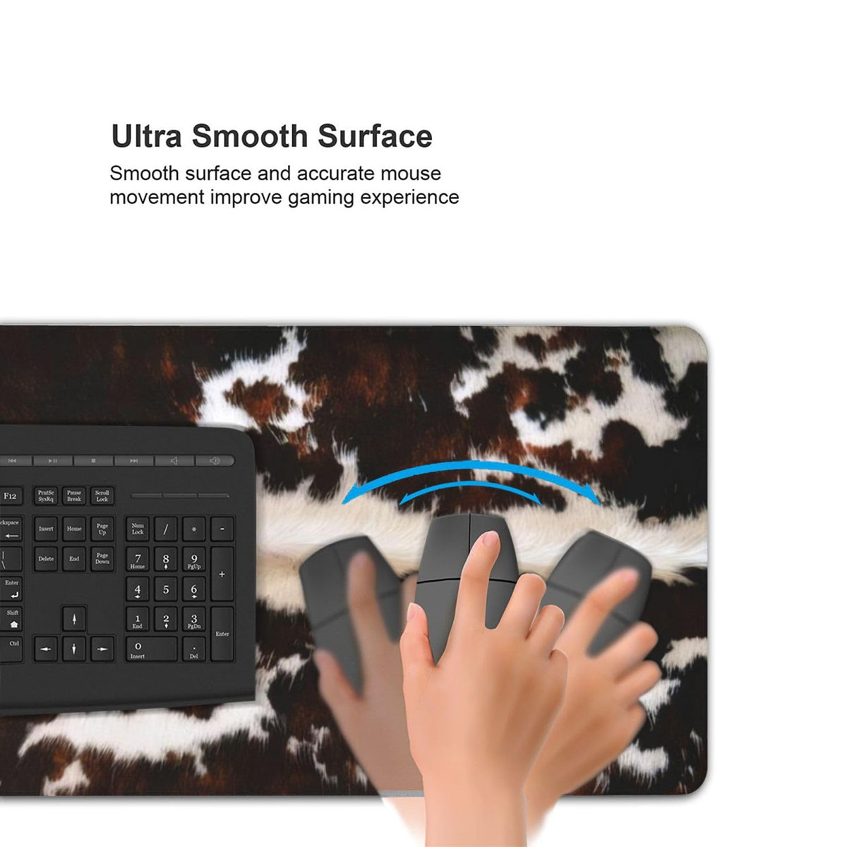Gaming Mouse Pad, Large Non-Slip Rubber Base Mousepad, Keyboard Mouse Mat, Desk Pad with Stitched