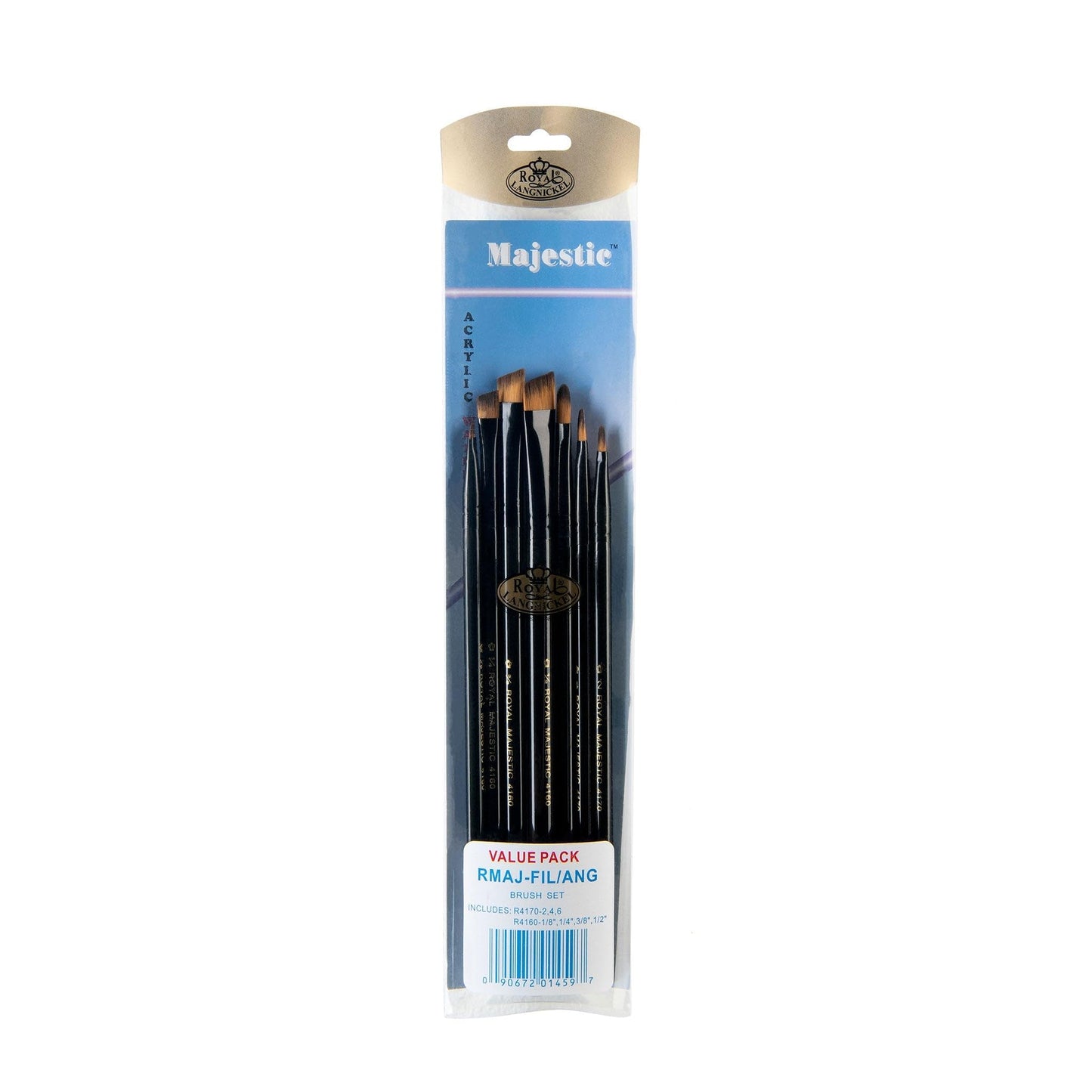 Royal & Langnickel Majestic Filbert and Angular Artist Brush Set, 7-piece