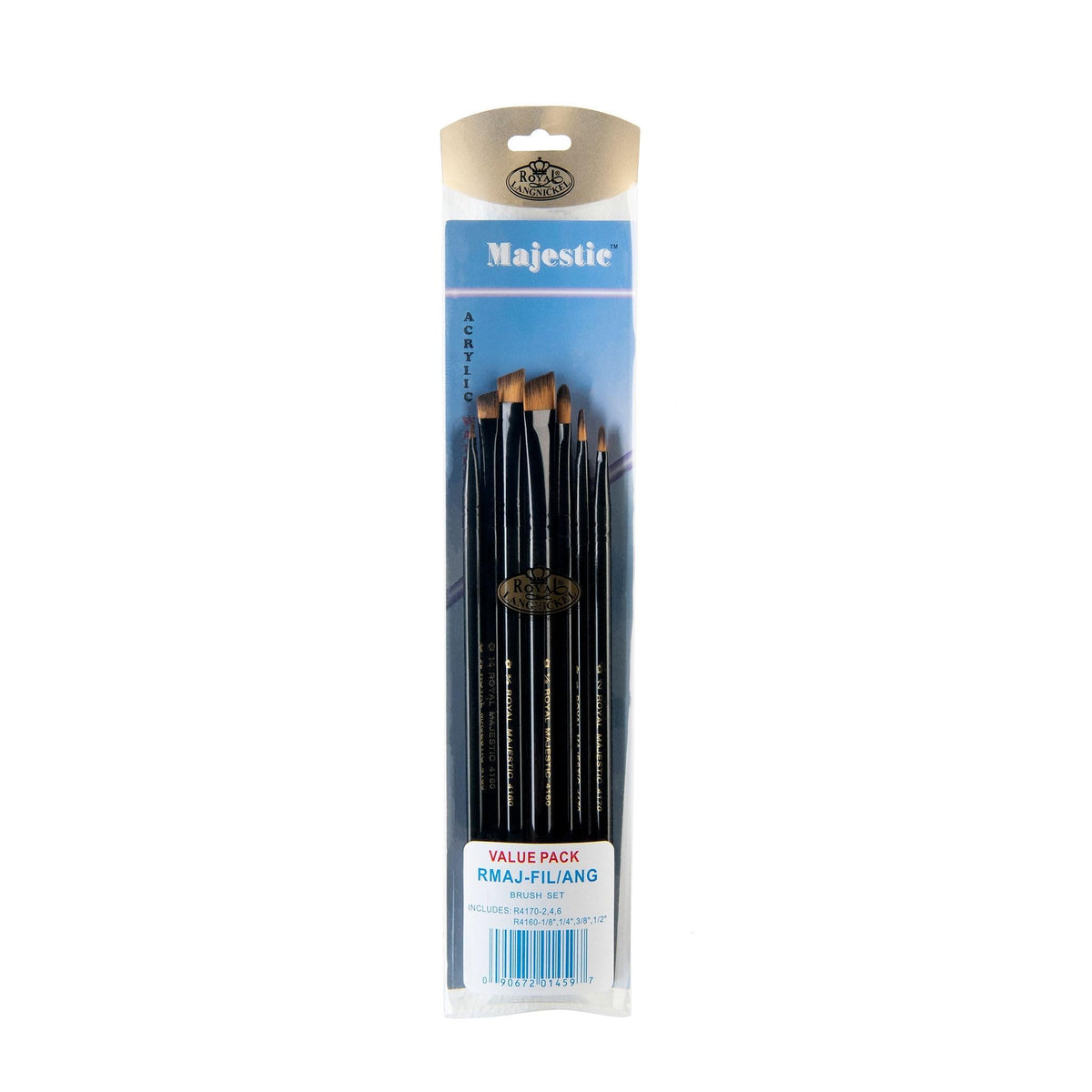 Royal & Langnickel Majestic Filbert and Angular Artist Brush Set, 7-piece