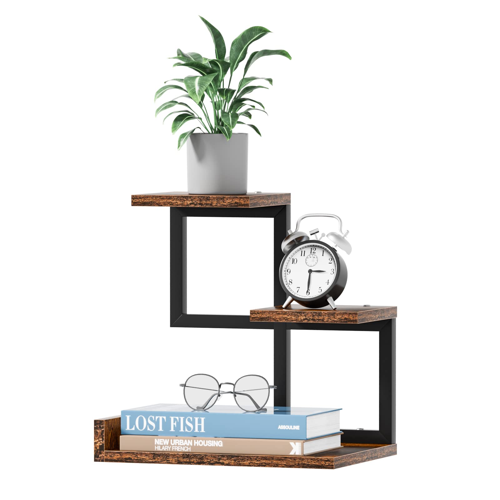 Gannyfer Office Decor Desk Shelf Organizer - Wood Desktop Shelf, Freestanding Desk Hutch, 3 Tier