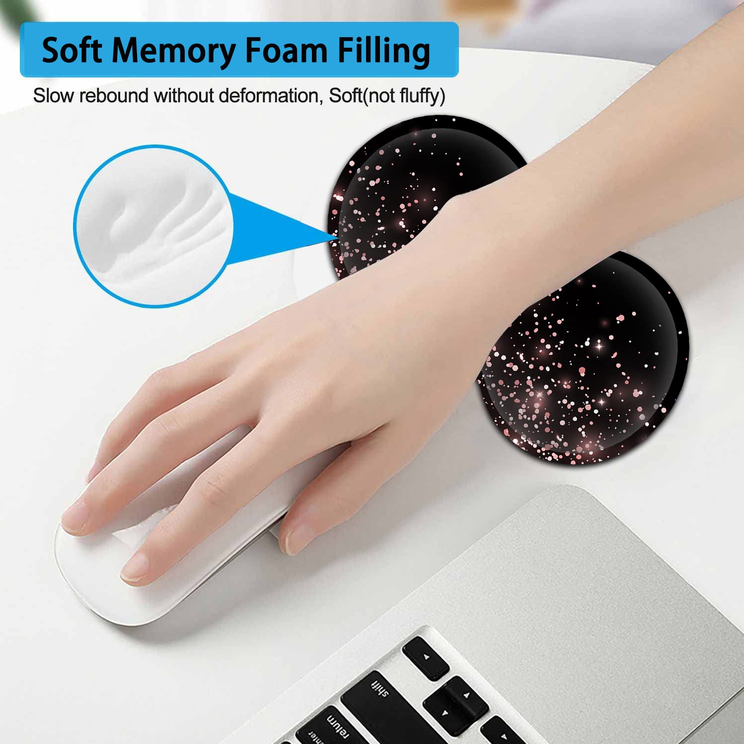 Large Mouse Pad, Extended Office Desk Pad 31.5x11.8in, Ergonomic Memory Foam Mouse Wrist Rest