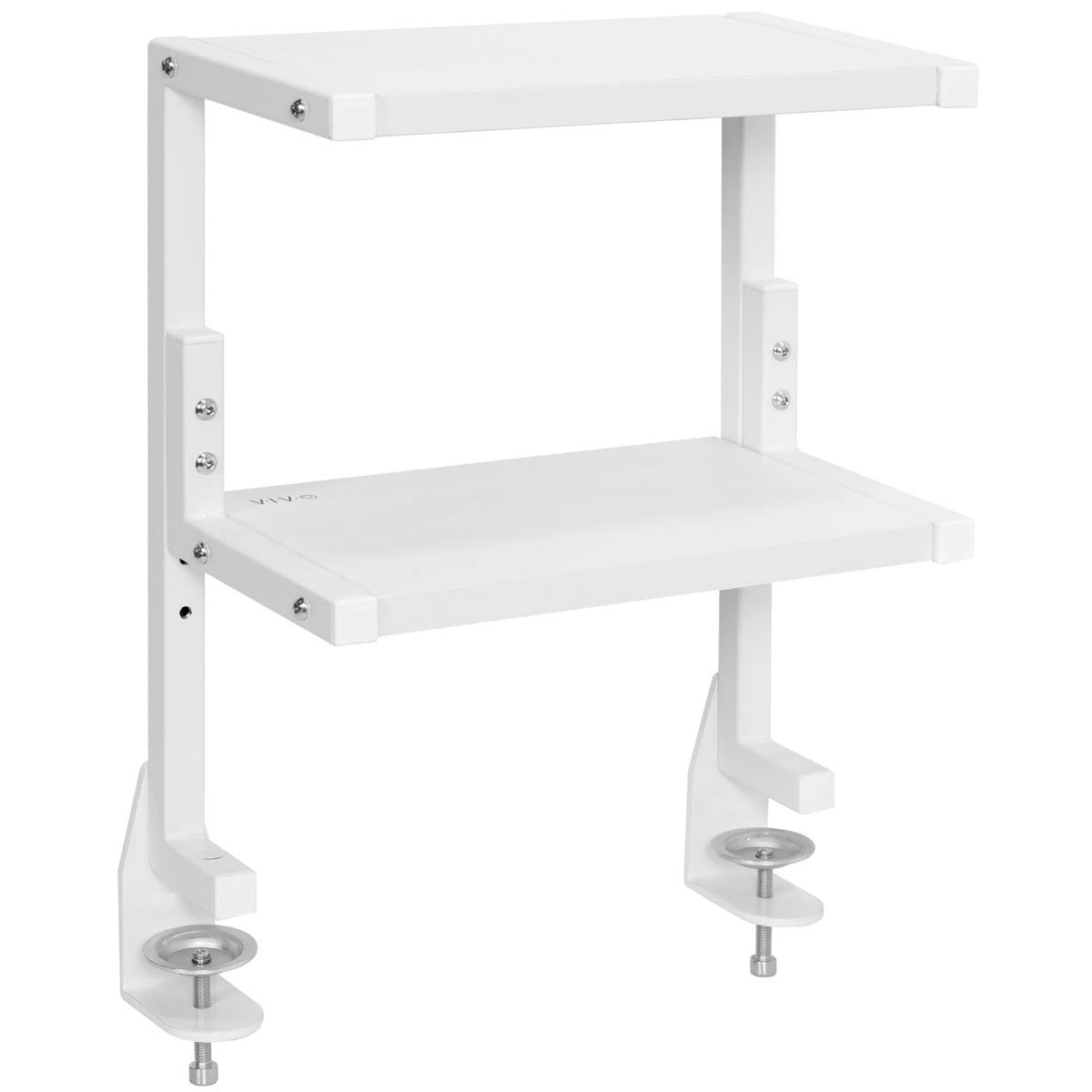 VIVO White Clamp-on 13 inch 2-Tier Desk Shelf, STAND-SHELF2CW