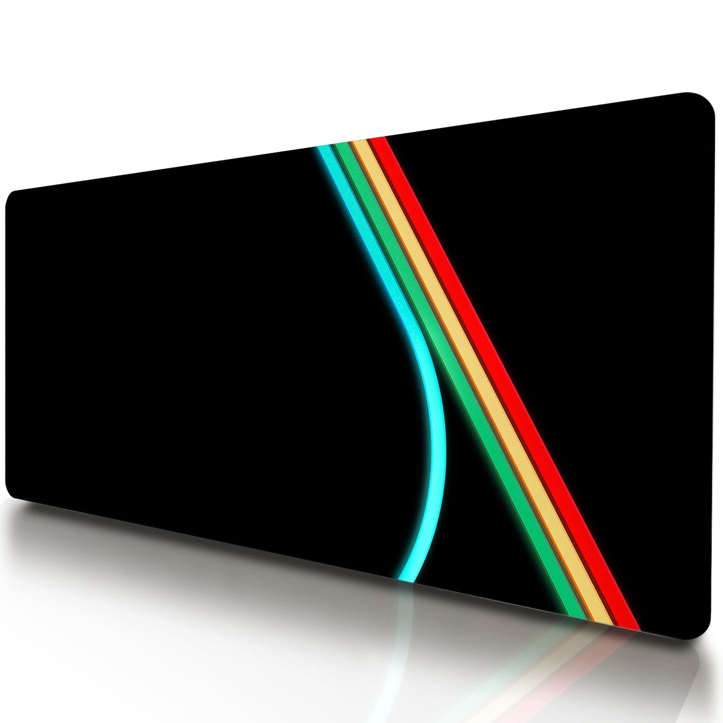 VNDL ARC Neon Gaming Mouse Pad XXL Extra Large Extended Non Slip - XL Mouse Mat, Black, Red, Green