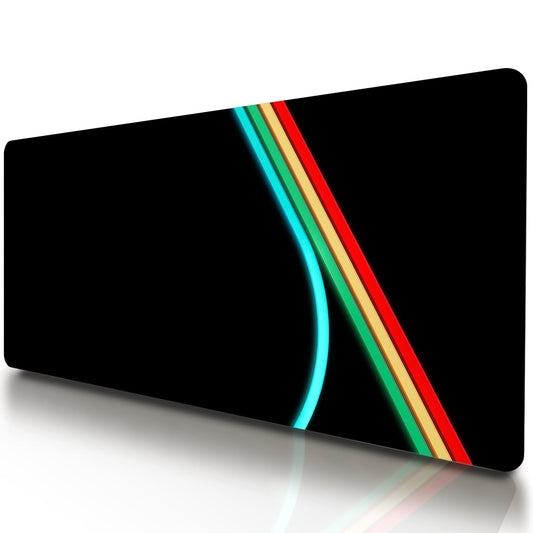 VNDL ARC Neon Gaming Mouse Pad XXL Extra Large Extended Non Slip - XL Mouse Mat, Black, Red, Green
