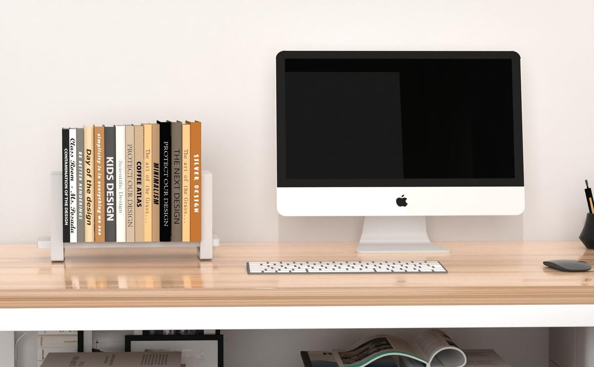 YUELGUANG Adjustable Desktop Bookshelf Wooden Desk Book Holder Organizer Tabletop Bookshelf Mini