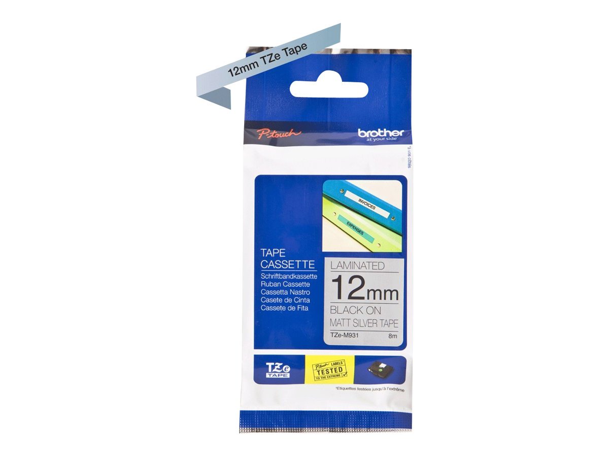 Brother TZe-M931 Labelling Tape Cassette, 12 mm (W) x 8 m (L), Laminated, Brother Genuine Supplies