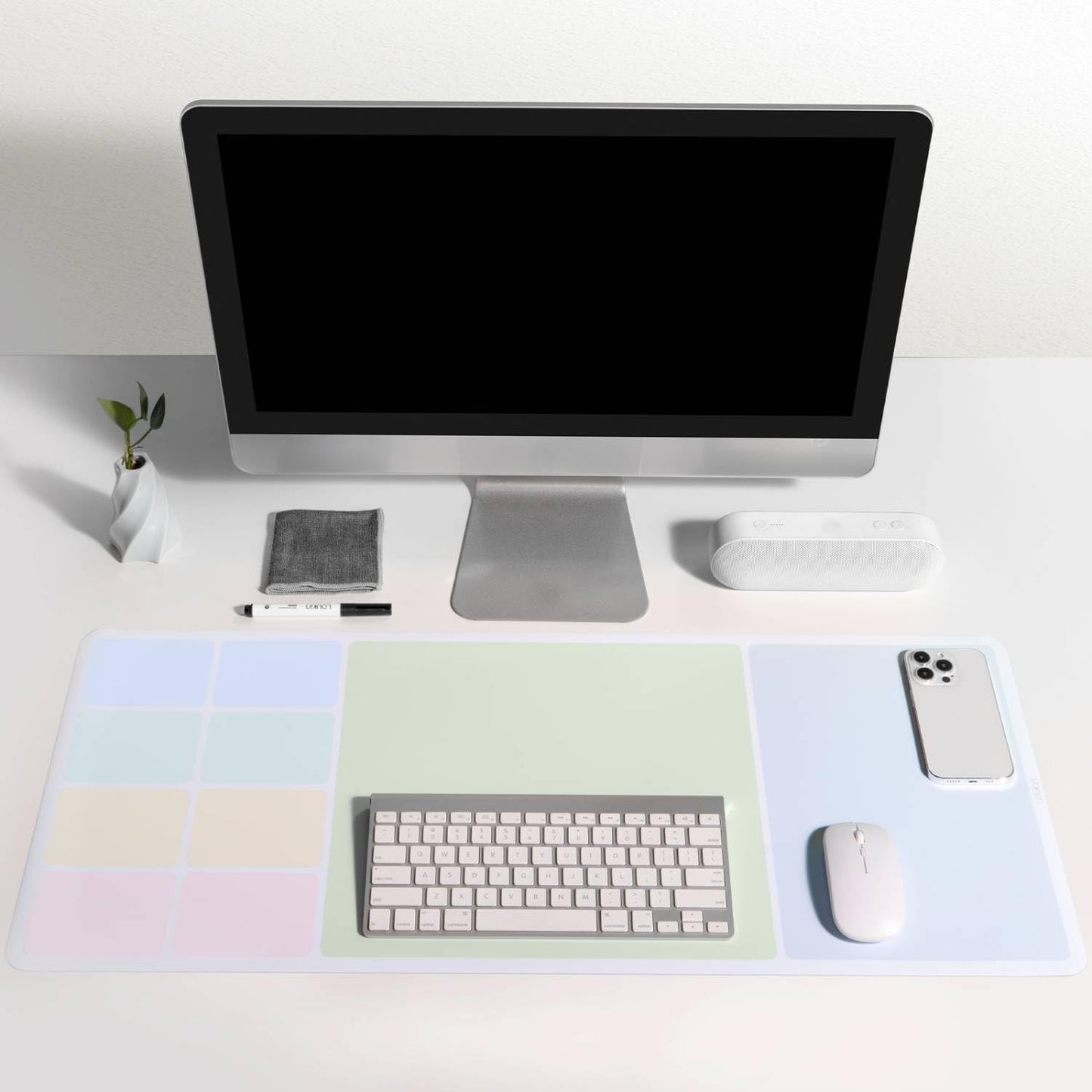 loukin Non-Slip Dry Erase Desk Mat, 32''x14'' Writing Mouse Pad for Office