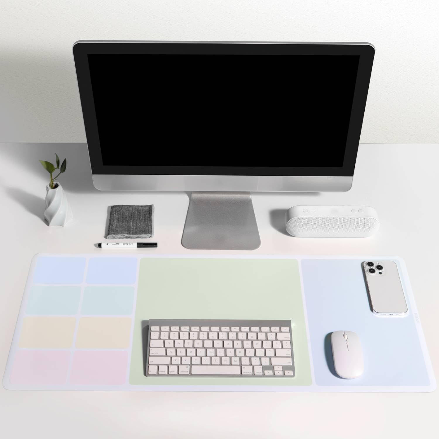 loukin Non-Slip Dry Erase Desk Mat, 32''x14'' Writing Mouse Pad for Office